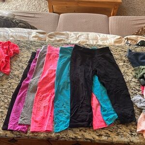 Set of six Justice capri leggings for young girls